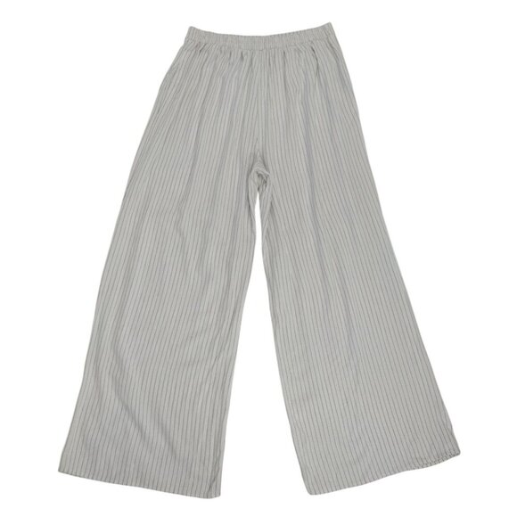 Vienna Sky Womens Striped Wide-Leg Pants XL Rayon/Linen Blend White/Black. - Picture 2 of 7
